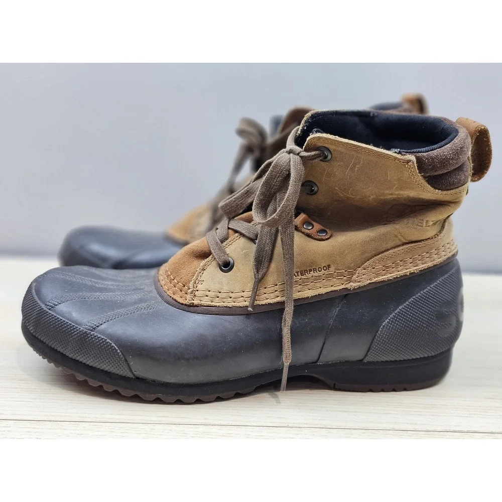Sorel Cheyanne‎ II Waterproof Duck Boots Mens 11 Elk Brown Leather NM2101-286